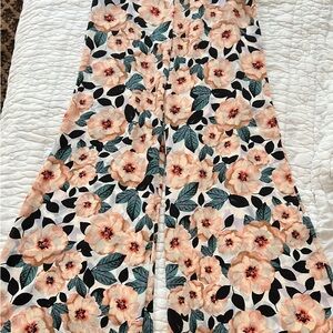 Show Me Your MuMu Peach Floral Wide-Leg Pants